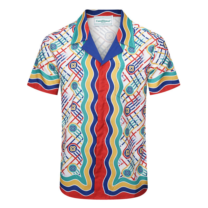 SOLO-CASABLANCA 23SS SILK CUBA COLLAR SHIRT