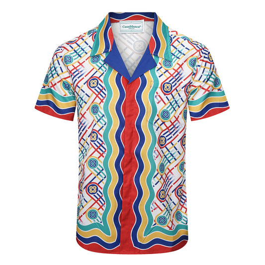 SOLO-CASABLANCA 23SS SILK CUBA COLLAR SHIRT