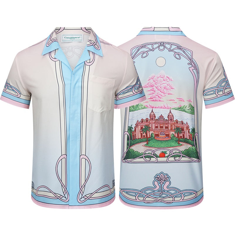 SOLO-CASABLANCA 23SS SILK CUBA COLLAR SHIRT