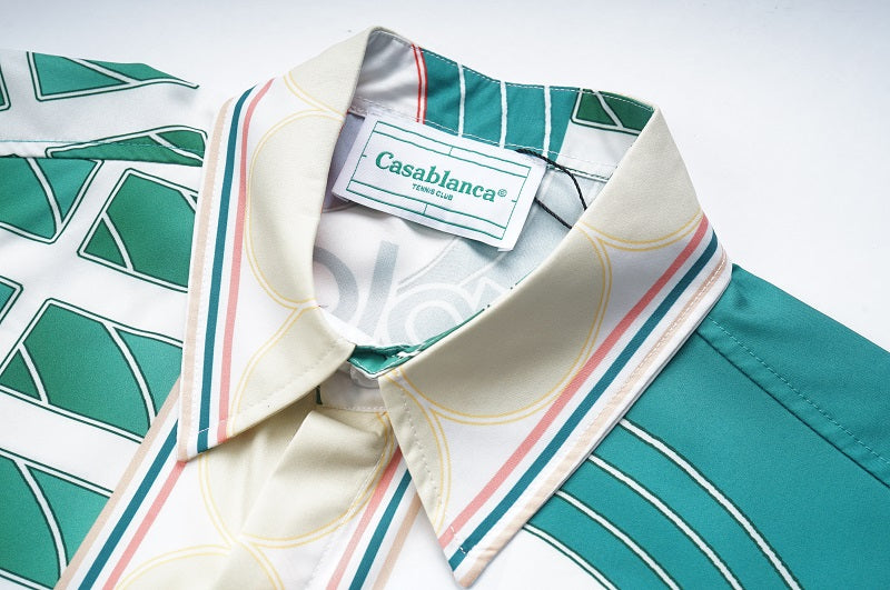 SOLO-CASABLANCA 23SS SILK CUBA COLLAR SHIRT