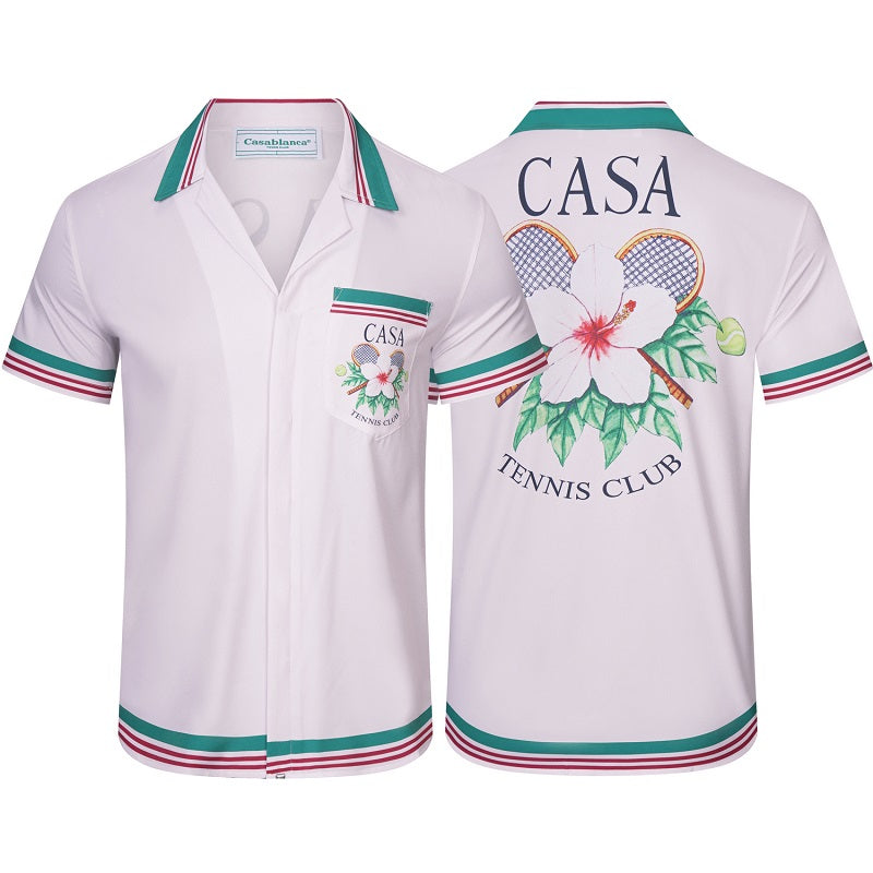 SOLO-CASABLANCA 23SS SILK CUBA COLLAR SHIRT