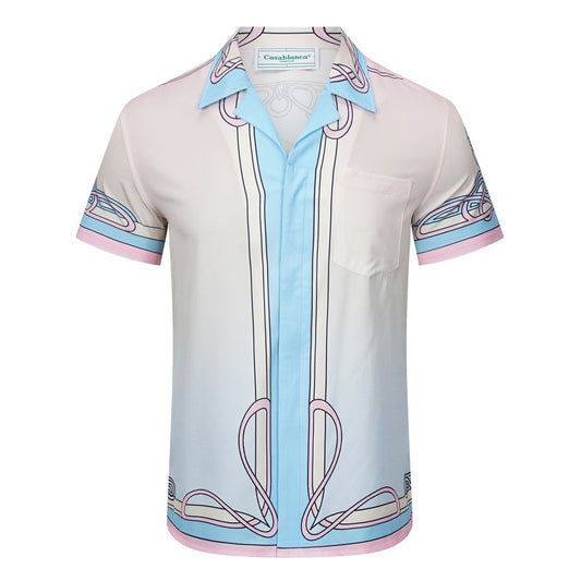 SOLO-CASABLANCA 23SS SILK CUBA COLLAR SHIRT