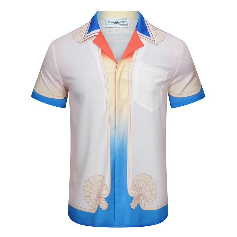 SOLO-CASABLANCA 23SS SILK CUBA COLLAR SHIRT