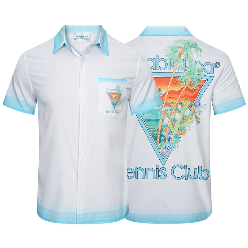 SOLO-CASABLANCA 23SS SILK CUBA COLLAR SHIRT