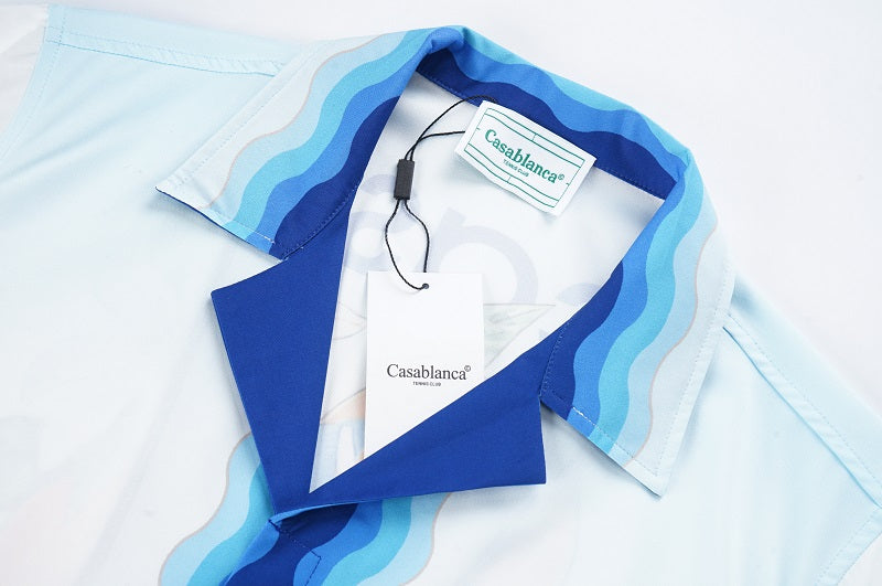 SOLO-CASABLANCA 23SS SILK CUBA COLLAR SHIRT